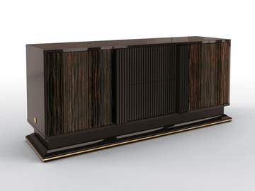 CONCORDE - Sideboard in ebony with doors and drawers by BRUNO ZAMPA - view 3